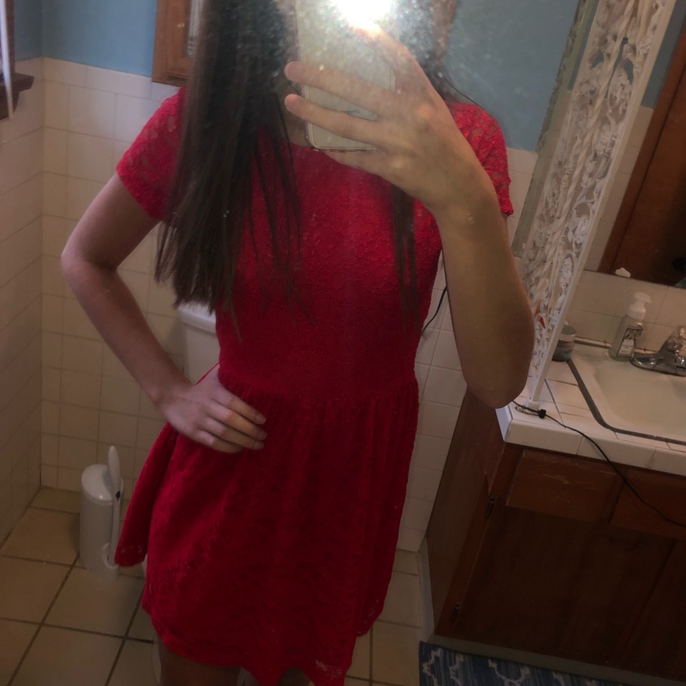 Red Lace Mini Dress